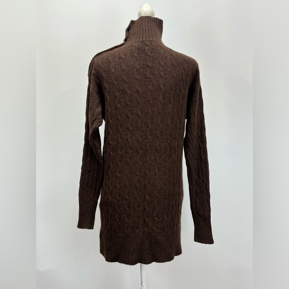 POLO RALPH LAUREN Brown wool/cashmere blend turtleneck long sweater size M - Picture 8 of 15